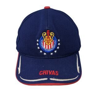 Club Deportivo Guadalajara Chivas Strapback Hat Blue Embroidered Logo Soccer